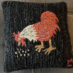 Laura Megroz for Chandler 4 Corners Hand Hooked Chicken Accent Pillow